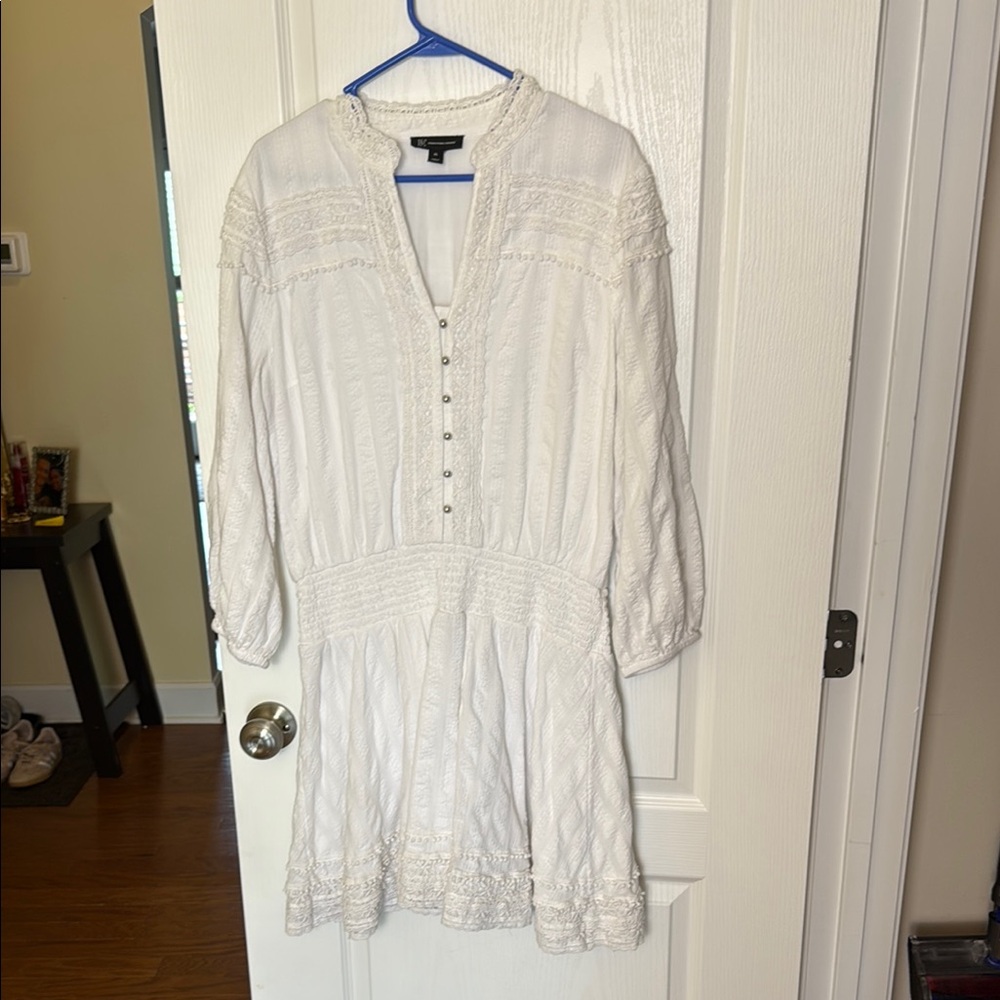 White Button-Front Dress